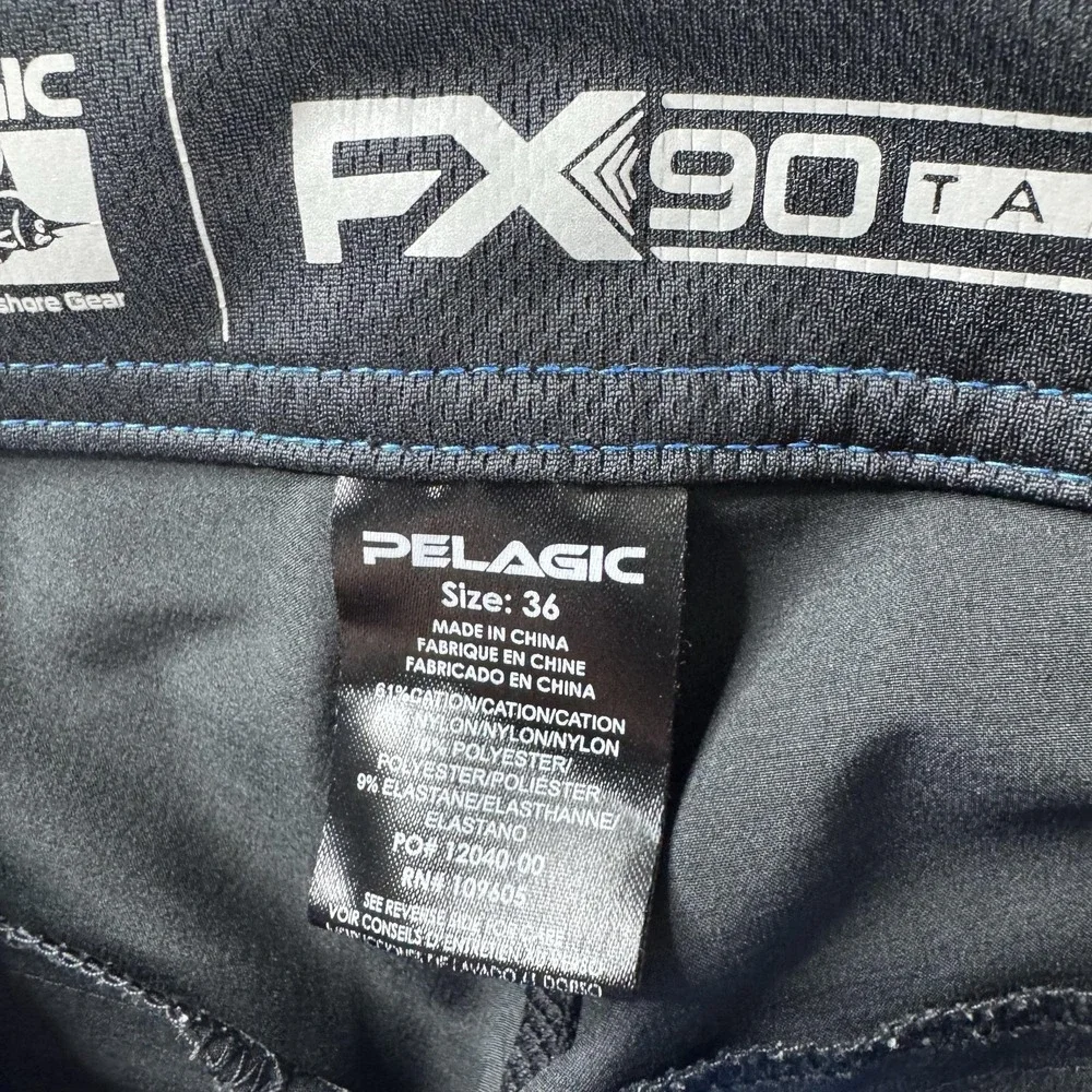 Pelagic Swim Shorts Mens 36 Blue Black FX 90 Tactical Fishing Board Trunks